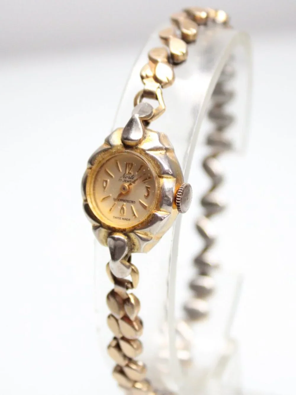 Norle Women's 17 Jewel Swiss Made Watch Two Tone Bracelet Shock Protected